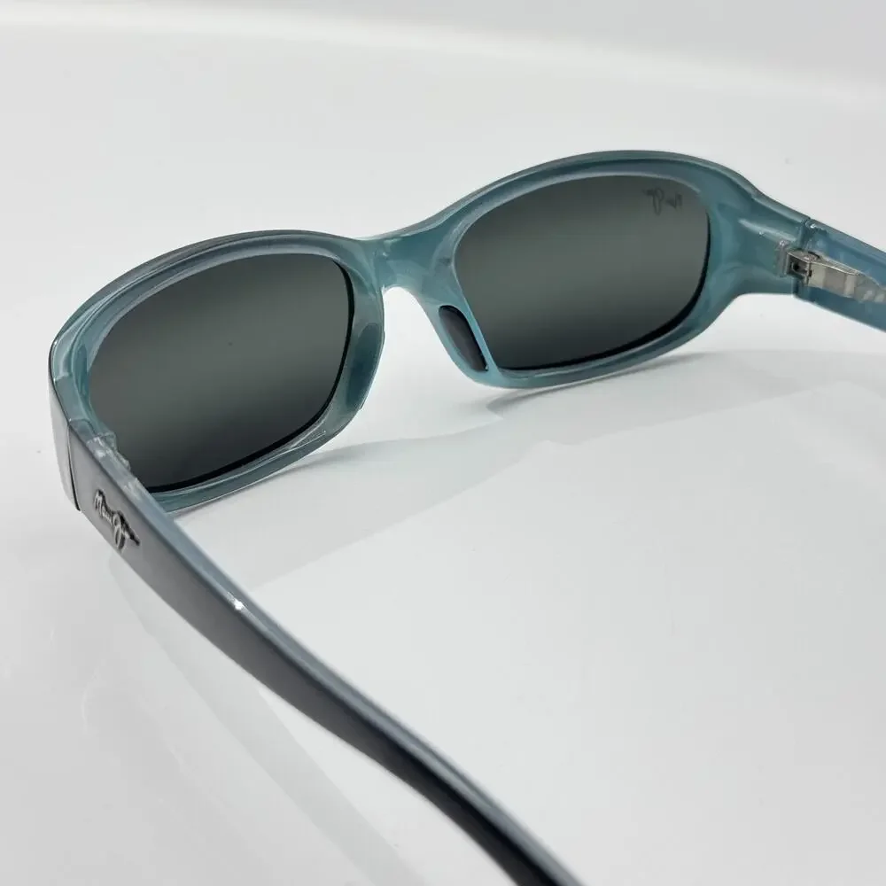 Maui Jim Sunglasses Punchbowl MJ219 03 Black Blue Frame Gray Polarized Glass
